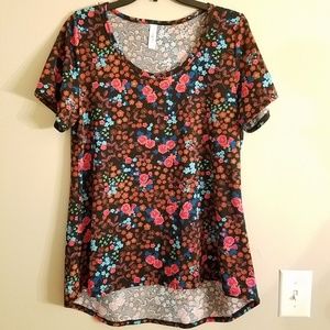 SALE FINAL PRICE LulaRoe Black Floral Top Sz L